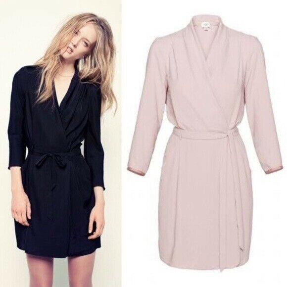 Aritzia Wilfred 0 Franca Wrap Dress Japanese Crepe - Picture 1 of 7